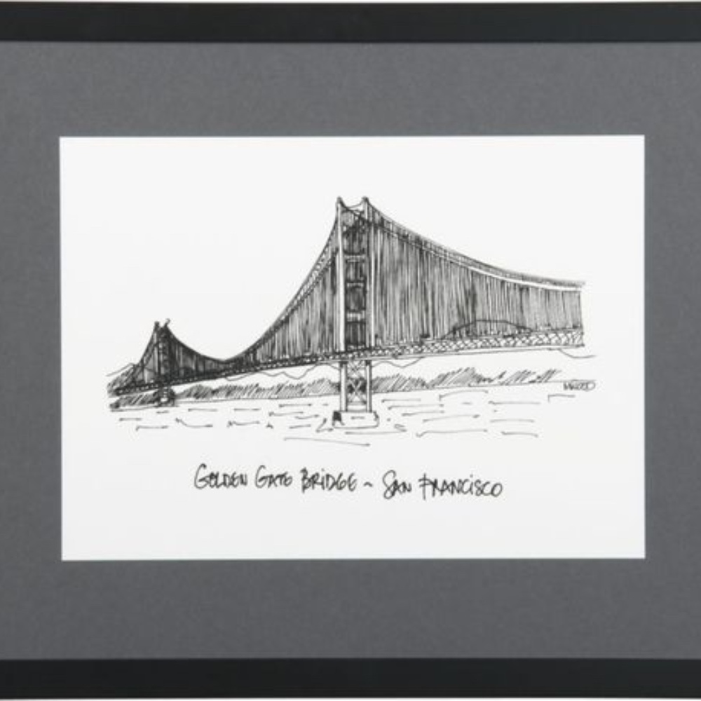 framed San Francisco golden gate bridge print